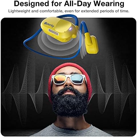 אוזניות אוזניות אוזניים פתוחות - אוזניות אוזניות אלחוטיות של אוזניות Bluetooth, סט צרור - שחור/שחור וצהוב כחול