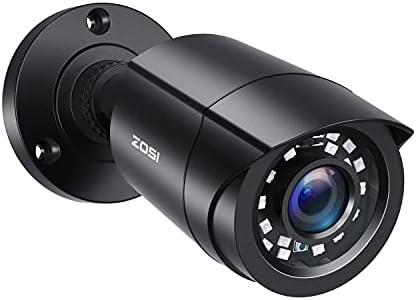 ZOSI 2.0MP FHD 1080P מצלמת אבטחה חיצונית/מקורה, נוריות LED של 24 יחידות, ראיית לילה 80ft, מצלמת כדורי טלוויזיה