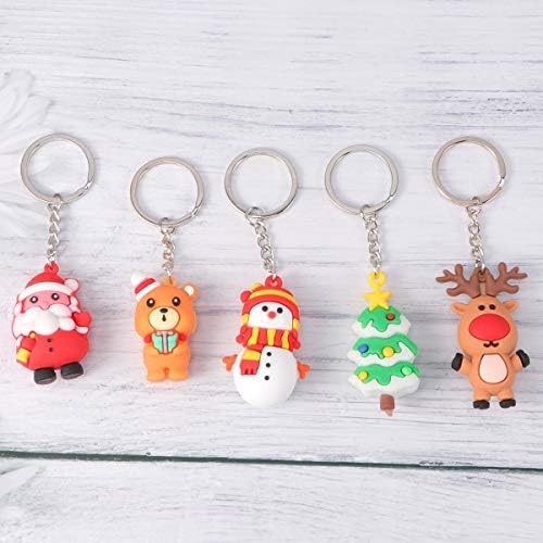 אבאודם 5 יחידות קריקטורה מחזיק מפתחות חג המולד נושאים מצחיק מחזיק מפתחות יצירתי מפתח מחזיק תליית תליון למסיבת