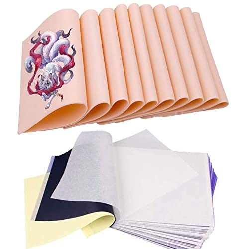 תרגול מזויף נייר העברת עור 65 יחידות- Beoncall עור מזויף 10 יחידות 8 × 6 אינץ 'סטנסיל תרמי העברה נייר 55 יחידות A4 גודל