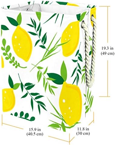 מאפולו כביסת צהוב פירות לימון עלים מתקפל פשתן כביסה אחסון סל עם ידיות להסרה סוגריים גם מחזיק עמיד למים עבור