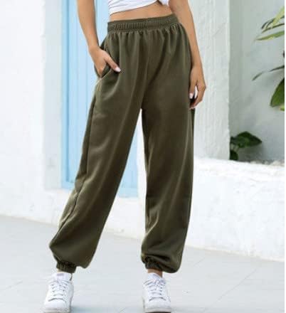 מכנסיים בתוספת גודל מפותלת נשים מטען מכנסיים מקרית גבוהה מותן אצן מכנסיים רופף חיצוני אריג מכנסיים מכנסי טרנינג 2