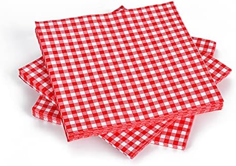 מפיות נייר ג ' ינגהם חד פעמיות בצבע אדום ולבן