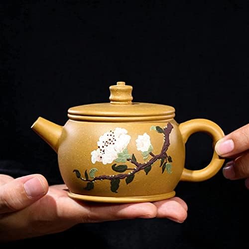 קומקום קומקום של קומקום 170 מל חרס סגול קומקומי קומקום גדול בקליבר גדול בצורת סיר תה סיר תה בעבודת יד דפוס פרחים