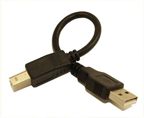 Mycablemart 6 אינץ 'USB 2.0 מוסמך 480 מגהביט לשנייה סוג A זכר ל- B כבל זכר, שחור