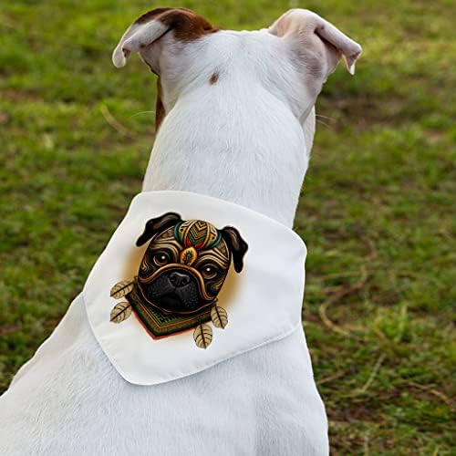 צווארון בנדנה של PUG PET מצחיק - צווארון צעיף הדפס אפריקני - עיצוב מגניב כלב בנדנה - L