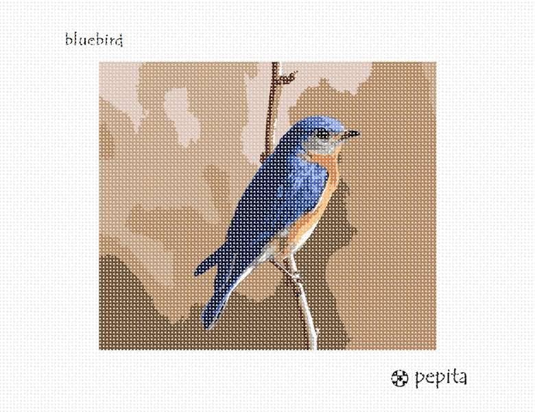 ערכת מחט פפיטה: ציפור כחולה, 8 איקס 7