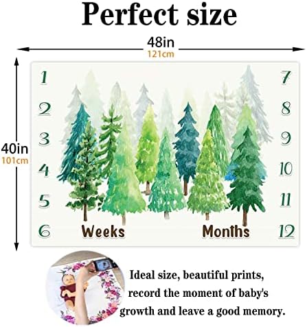 וידמוט יער תינוקת שמיכת אבן דרך חודשית עבור מצעי ילד או ילדה של ילד יילודים 48x40