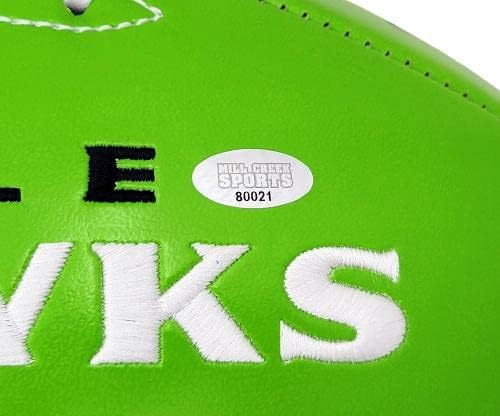 ג'ים זורן חתימה את סיאטל סיהוקס לוגו ירוק כדורגל MCS Holo מלאי 211070 - כדורגל חתימה