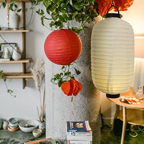 טוינדונה פנס וינטג 'בסגנון יפני מסורתי בסגנון משי אדום פנס תלוי, מנורה תלויה חגיגית מתקפלת DIY סושי קישוט תלוי למסיבת