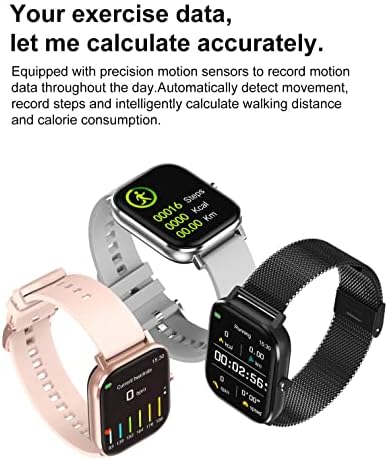 שעון חכם של Houseege עבור אנדרואיד ו- iPhone iP67 השמעת MP3 אטומה למים, מסך מגע עם מצב ספורט, התראות, שעונים חכמים מסוגננים