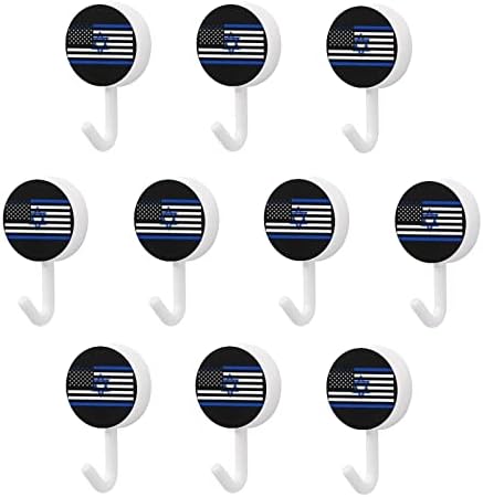 ווים פלסטיק עגולים של ישראל דגל אמריקאי ווים דבק לשימוש חוזר ווים קיר לתלייה לחדר אמבטיה מטבח 10 חבילות