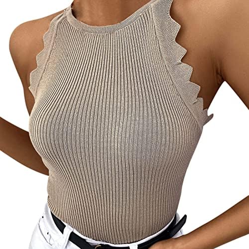 משי חולצה נשים נשים סקסי רך סוודר גופייה עגול צוואר לסרוג רזה גופיות ללא שרוולים פעיל חולצות עבור