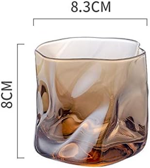 NBSXR -Whiskey משקפיים, משקפי סקוטש, משקפי ויסקי מיושנים, כלי זכוכית בסגנון לברון בר בורבון כוסות ויסקי, ענבר, סט של 4