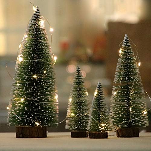 עץ חג המולד מיני של Homnive עם אור 5 יחידות 10 סמ עץ חג המולד מיני ארז עץ חג המולד עם אורות שולחן עבודה עץ חג המולד