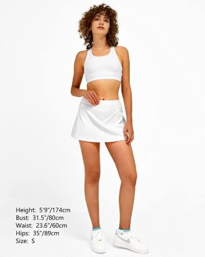 חצאית טניס לנשים של סטל גולף גולף ספורטס אתלטית מותניים גבוהות עם כיסים מכנסיים קצרים אימון ספורט קפלים חמוצים קפלים