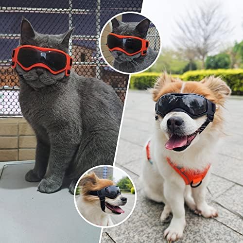 ליהנות משקפי כלבים קטנים הגנה על UV משקפי שמש כלבים אטומים לרוח כוסות לחיות מחמד לרוח לכלבים קטנים חתולים בלאי עיניים,