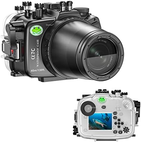 תזרי ים דיור מתחת למים עבור עדשת Sony A7C 90 ממ 130ft/40 מ 'מארז מצלמה אטום למים צילום צלילה מגן