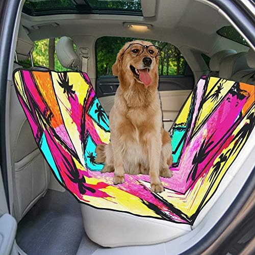 מותאם אישית פרח שרבוט אמנות בלוק יד נמשך הדפסת רכב מושב מכסה לכלבים עמיד למים החלקה עמיד רך לחיות מחמד