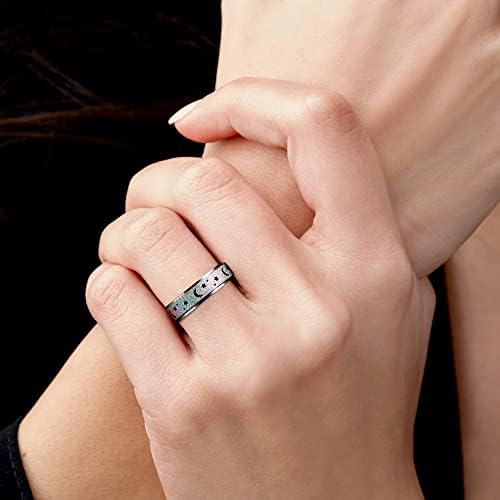 טבעת חרדה של Alextina לנשים גברים טבעות טבעות - 6 ממ 8 ממ טבעות ספינר נירוסטה לפריטי הקלה חרדה לנשים ילדים