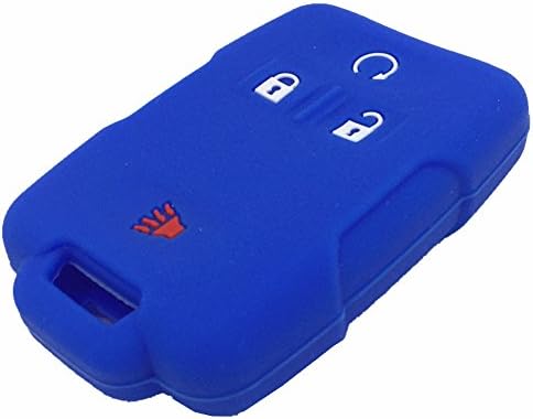 Ezzy Auto Auto כחול סיליקון גומי מפתח פוב כיסוי מפתח כיסוי מפתח מגן עור ללא מפתח, מתאים לסילברדו קולורדו GMC סיירה יוקון