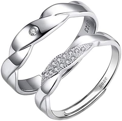 2 אירוסין טבעות לנשים טבעות זוג טבעות מגניב נחושת טבעת עם מתכוונן קשר פתיחת נחושת טבעת