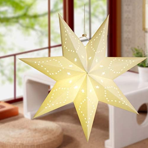 Homoyoyo Star Star Lantern Paper Paper Star Lantern Shade Hanging Star Lapshade 7- נקודה כוכב מואר Hollow Out Star