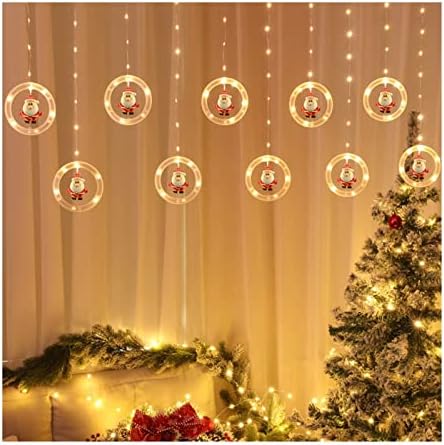 אורות לחג המולד של אורות חג המולד אורות חג המולד אורות קישוט אורות סנטה קלאוס איש שלג איילים קישוט חדר גרלנד