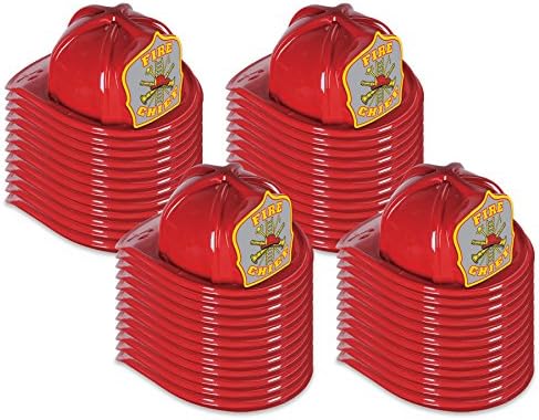 איסל 66777-28 48 חתיכה פלסטיק אש ראשי כובעי עם בינוני ראש גודל, אדום