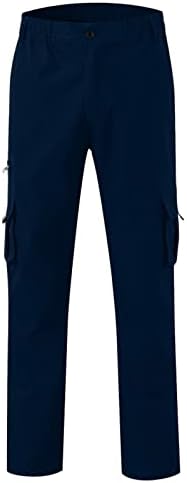מטען מכנסיים לגברים מוצק צבע מזדמן רב כיסים חיצוני ספורט כושר ישר רגל מכנסיים קיץ דק מכנסיים