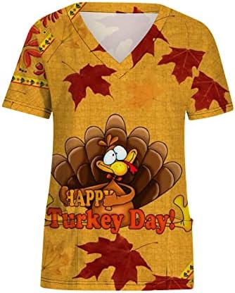 הודיה טורקיה בגדי עבודה חולצות לנשים מודפס קצר שרוול סיעוד אחיד חג כיף בדוגמת חולצות חולצות