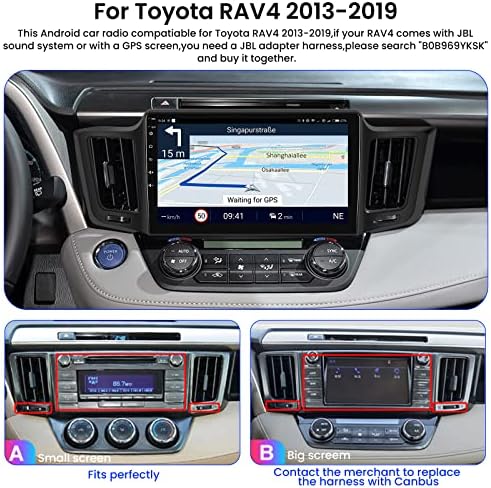 NHOPEEW 10.1 אינץ 'מסך מגע אנדרואיד 11 סטריאו לרכב עבור TOYOTA RAV4 2013-2019 עם Apple CarPlay ו- Android