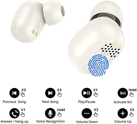 Liladuo אוזניות אלחוטיות Bluetooth 5.3 אוזניות בקרת מגע עם מארז טעינה מיני ומשקל קל IPX4 אוזניות אטומות למים במים