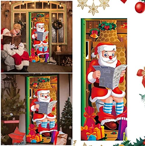 מדבקות לספרים תלת מימד דלת חג המולד עטיפות קישוטי מסיבת חג המולד מדבקות דלת 31 x 78 אינץ 'חזרה למדבקות בית ספר