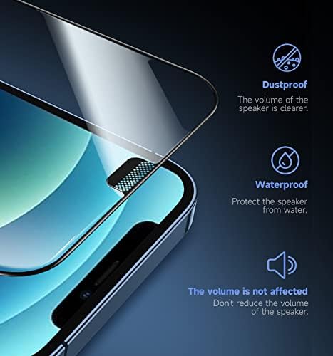 מג 'יק ג' ון 2 מארז לאייפון 12 / אייפון 12 פרו מגן מסך זכוכית מחוסמת בגודל 6.1 אינץ', התקנה אוטומטית לחיסול