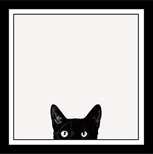 BuyArtFFORFLESS FRAGRAKED CURIOSISS CAT מאת ג'ון ברטלי 11x11 הדפס אמנות פוסטר קיר תפאורה שחור לבן תצלום של קיטי חתלתול הצצה