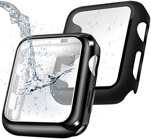 Top4CUS 45 ממ מקרים התואמים ל- Apple Watch, 45 ממ TPU כיסוי מסביב ומקרה מחשב עם מגן מסך זכוכית מחוסמת, לסדרה 7, Case