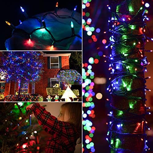 אורות חג מולד של LED בצבע כפול, 75 רגל 200 נורות מיתר מיני ברורות עם אורות מרוחקים ומשתנים צבעים לעץ חג המולד חיצוני