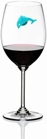 יין זכוכית תגיות 24 יחידות בעלי חיים ימיים יין זכוכית סמן סיליקון לשתות סמני יניקה כוס גביע סימן מזהה עבור שמפניה