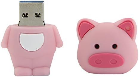 כונן הבזק USB של 128 ג'יגה -בייט, כונן אגודל בצורת חזיר ורוד חמוד, מקל USB לחידוש לאחסון וגיבוי נתונים, כונן הבזק