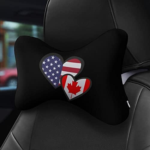 לבבות קנדה אמריקאית מכונית דגל מכונית כרית מכונית רכה מכונית רכה כרית צוואר צוואר מנוחה כרית כרית כרית 2 חבילה לנהיגה
