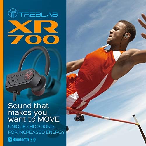 TREBLAB XR700 - אוזניות אוזניות אלחוטיות - אוזניות ספורט מובילות, אוזניים מתכווננות בהתאמה אישית, Bluetooth 5.0 IPX7