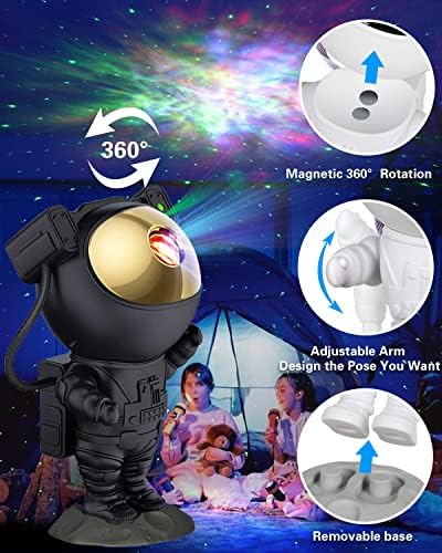 פלוקן אסטרונאוט מקרן-כוכב מקרן גלקסי לילה אור, כוכבים ערפילית תקרה הוביל מנורת עם טיימר מרחוק, גלקסי אור מקרן לילדים שינה