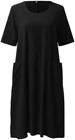 חולצה שמלות עם כיסי נשים בתוספת גודל הדפסת יומי מזדמן קצר שרוול בציר בוהמי צווארון מקסי פטיט