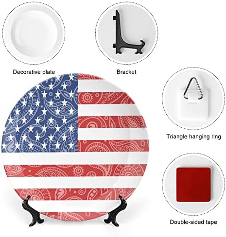 פייזלי דגל אמריקאי צלחות דקורטיביות צלחות קרמיקה
