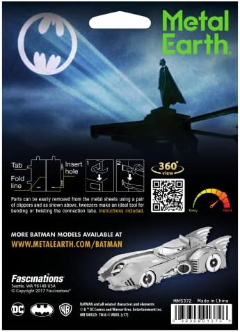 מתכת כדור הארץ קסם באטמן 1989 סרט ובאטמוביל 3 ד מתכת דגם ערכת צרור עם פינצטה