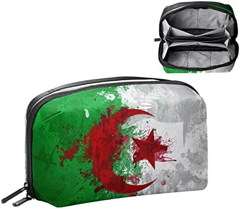 אלקטרוניקה ארגונית, בציר אלג ' יריה דגל רקע קטן נסיעות כבל ארגונית תיק נשיאה, קומפקטי טק מקרה תיק עבור אביזרים אלקטרוניים,