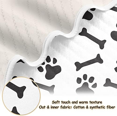 כפות עצמות שמיכות לתינוקות לבנים שמיכות פעוטות חמות סופר רכות לבנות שמיכת עריסה קלה של שמיכה לזרוק שמיכה לתינוקות יוניסקס.