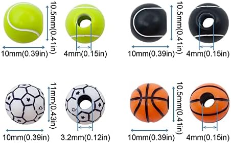 תכשיטים בייסבול כדורגל סופטבול עגול DIY חרוזי סיליקון כדורגל כדורעף כדורעף כדורגל סיליקון אביזר J1079
