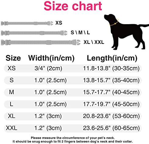 צווארון כלבים רפלקטיבי של מסבריל, צווארוני חיית מחמד ניילון מתכווננים לבלבלים קטנים בינוניים גדולים וגדלים גדולים במיוחד,